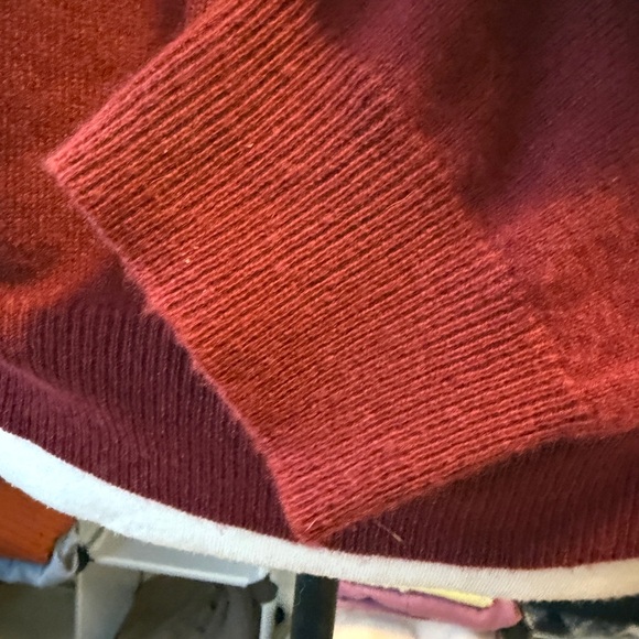 Cashmere Boutique Men’s Cashmere Collared Button-Neck, Brick-Red, XL - Picture 5 of 9